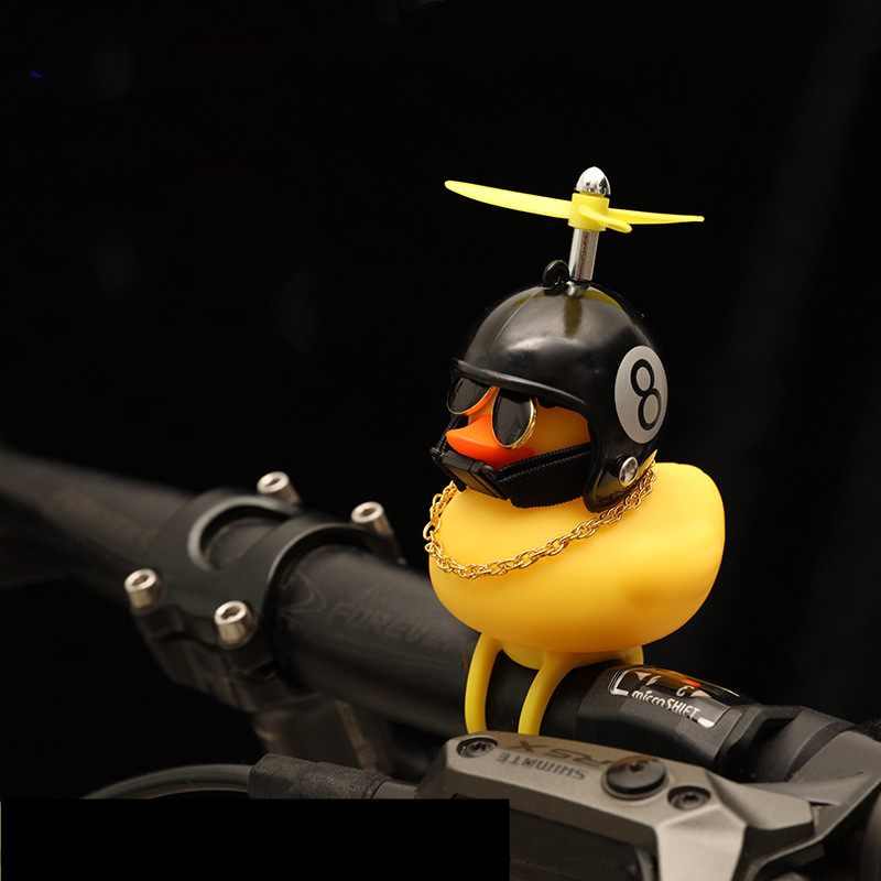 Yellow Cycling Gear - Dekorasi Sepeda Bebek Karet Lucu dengan