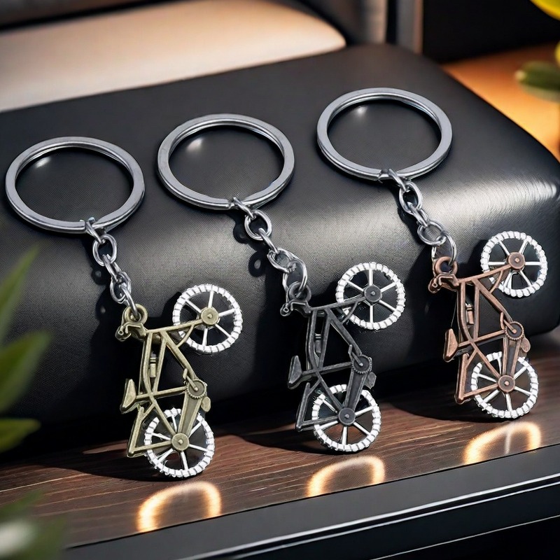 Yellow Cycling Gear - Gantungan Kunci Sepeda Logam Tiga Dimensi