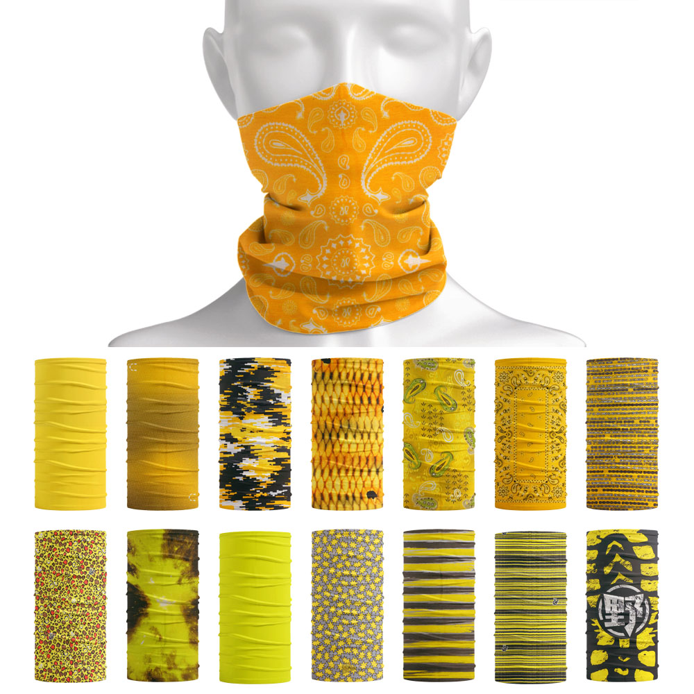 Yellow Cycling Gear - Syal tabung warna cerah wanita, penutup