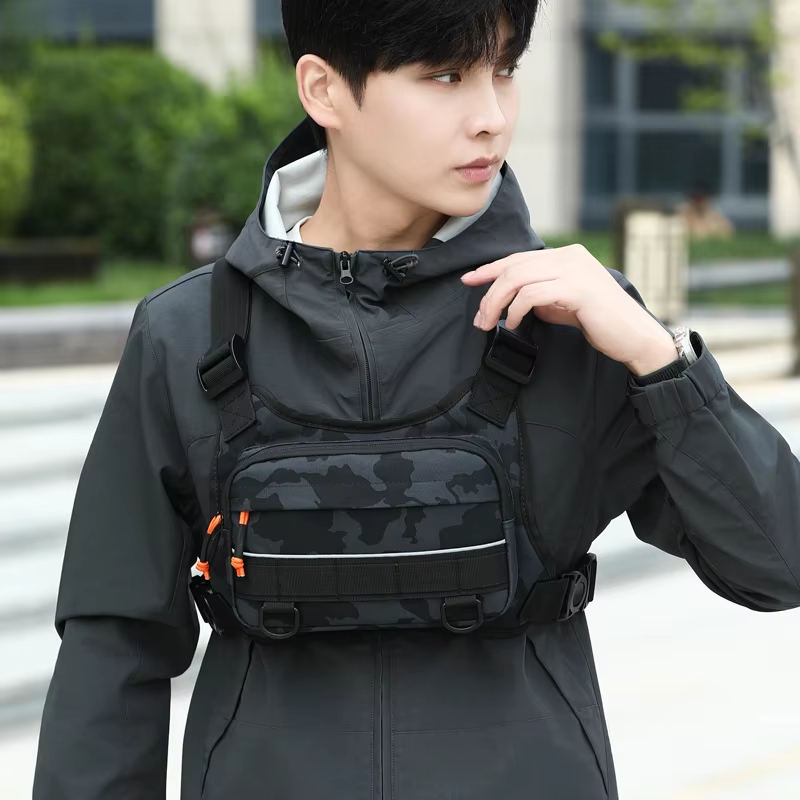 Reflective Cycling Vest - Rompi Dada Depan untuk Bersepeda, Tas