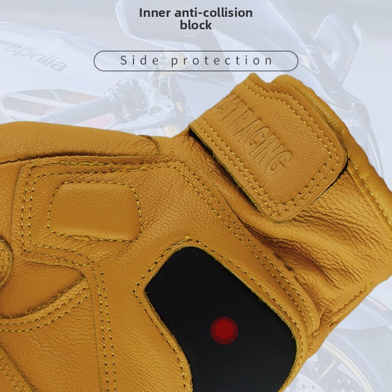 Sarung Tangan Kulit Sepeda Mot - Yellow Cycling Gear ulasan dan harga