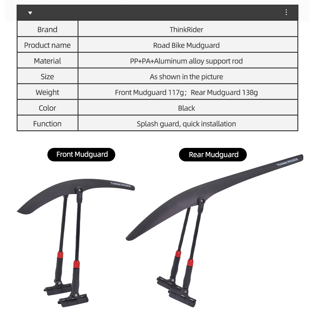 ThinkRider sepatbor sepeda bal - Bike Fender Set ulasan dan harga