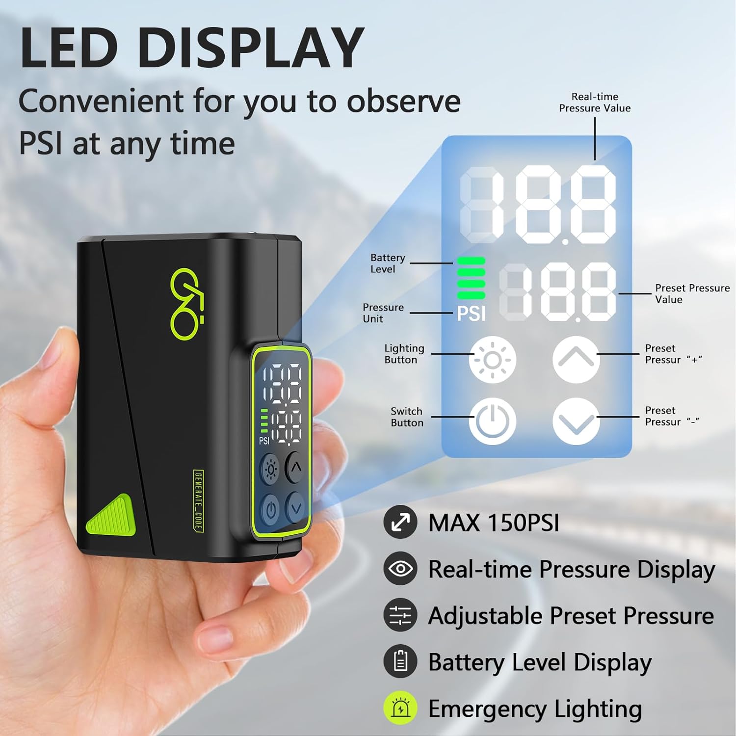 Pompa Ban Sepeda Listrik Mini  - Cycling Gear Display ulasan dan harga