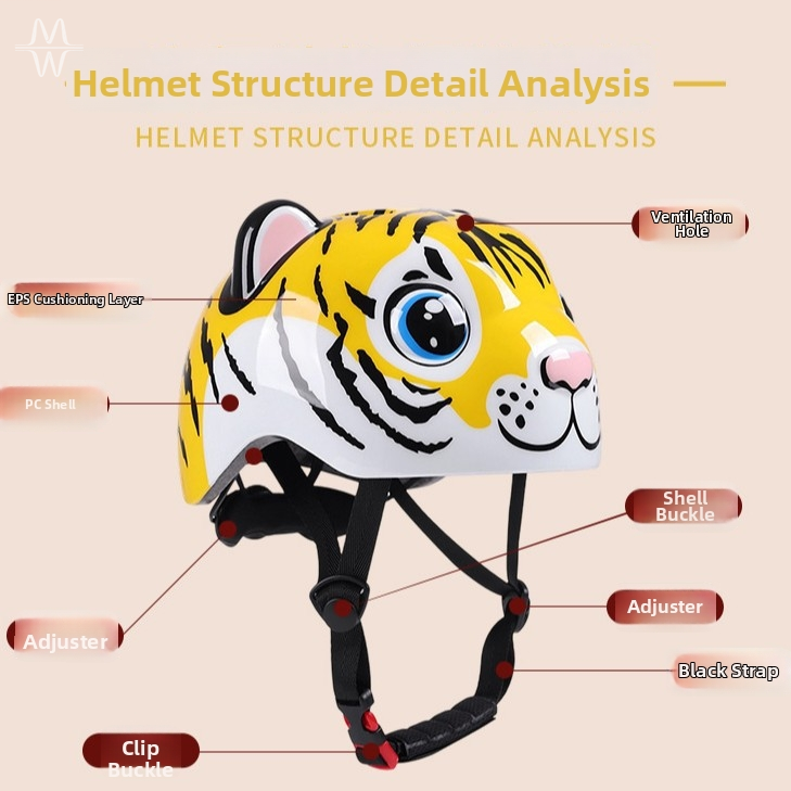 Helm Sepeda Anak Motif Harimau - Cycling Gear Of The Year ulasan dan harga