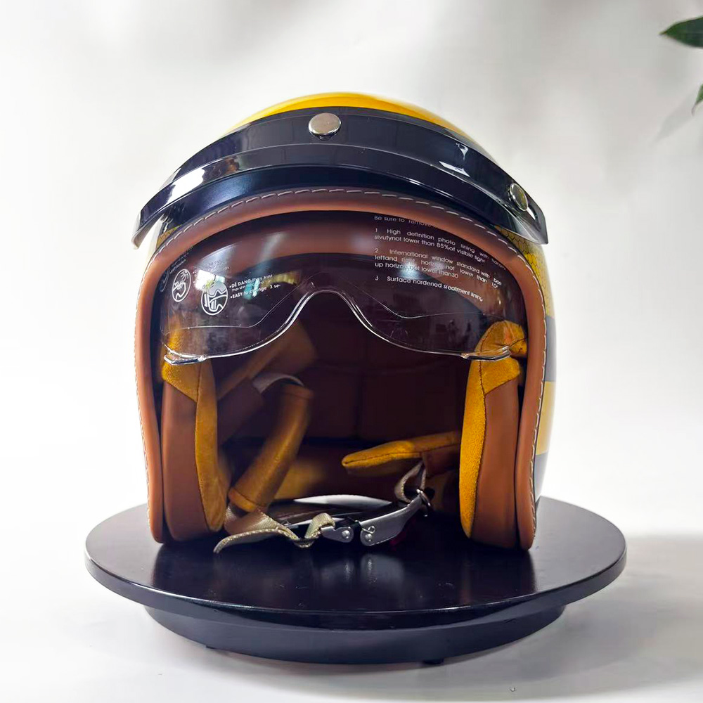 Helm Sepeda Motor Retro Baru Y - Yellow Cycling Gear ulasan dan harga