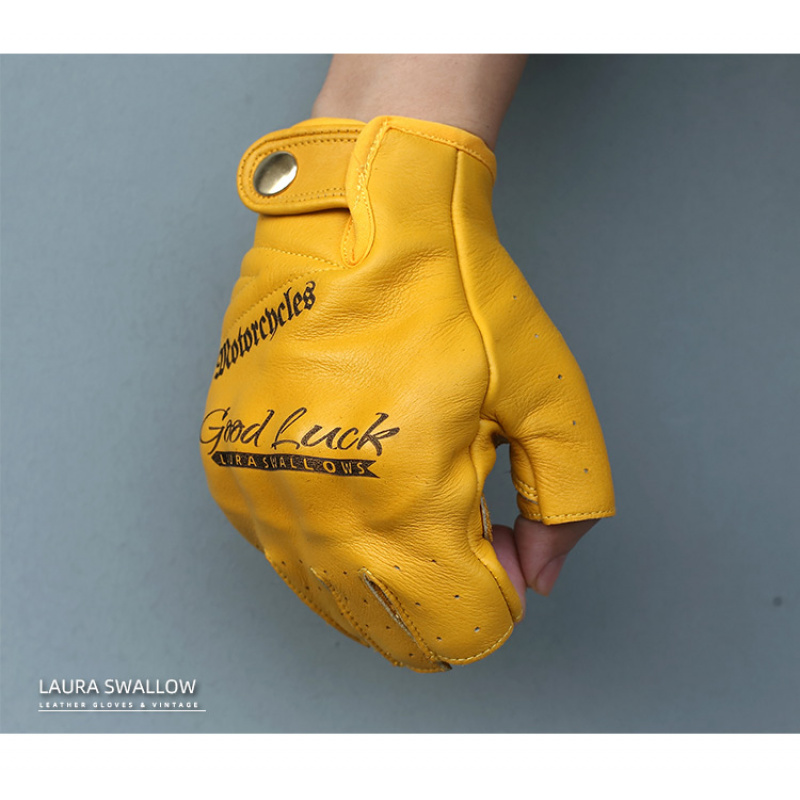 Sarung Tangan Motor Kulit Sapi - Yellow Cycling Gear ulasan dan harga